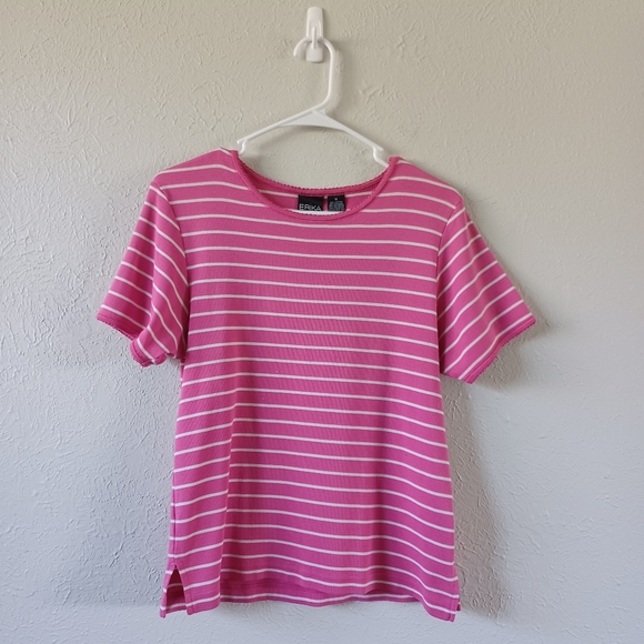 Erika Pink Striped T-Shirt - Picture 1 of 7